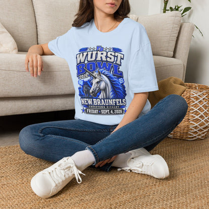 Wurst Bowl T-Shirt — New Braunfels 2026 Unicorn Football Event Tee