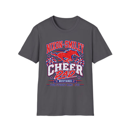Nixon-Smiley Mustangs Cheer Dad T-Shirt — School Spirit Fan Tee