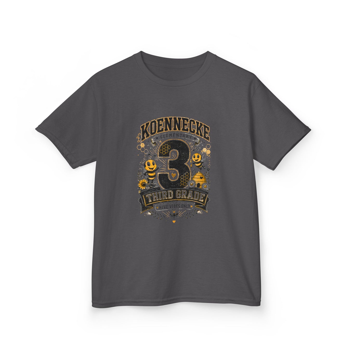 Third Grade Kids T‑Shirt — Personalized 'Koennecke 3' Back to School Tee