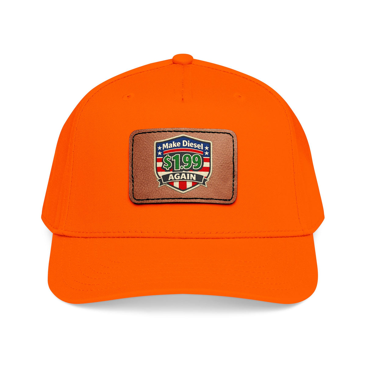 Diesel Mid Profile Baseball Cap with Leather Patch (Rectangle)