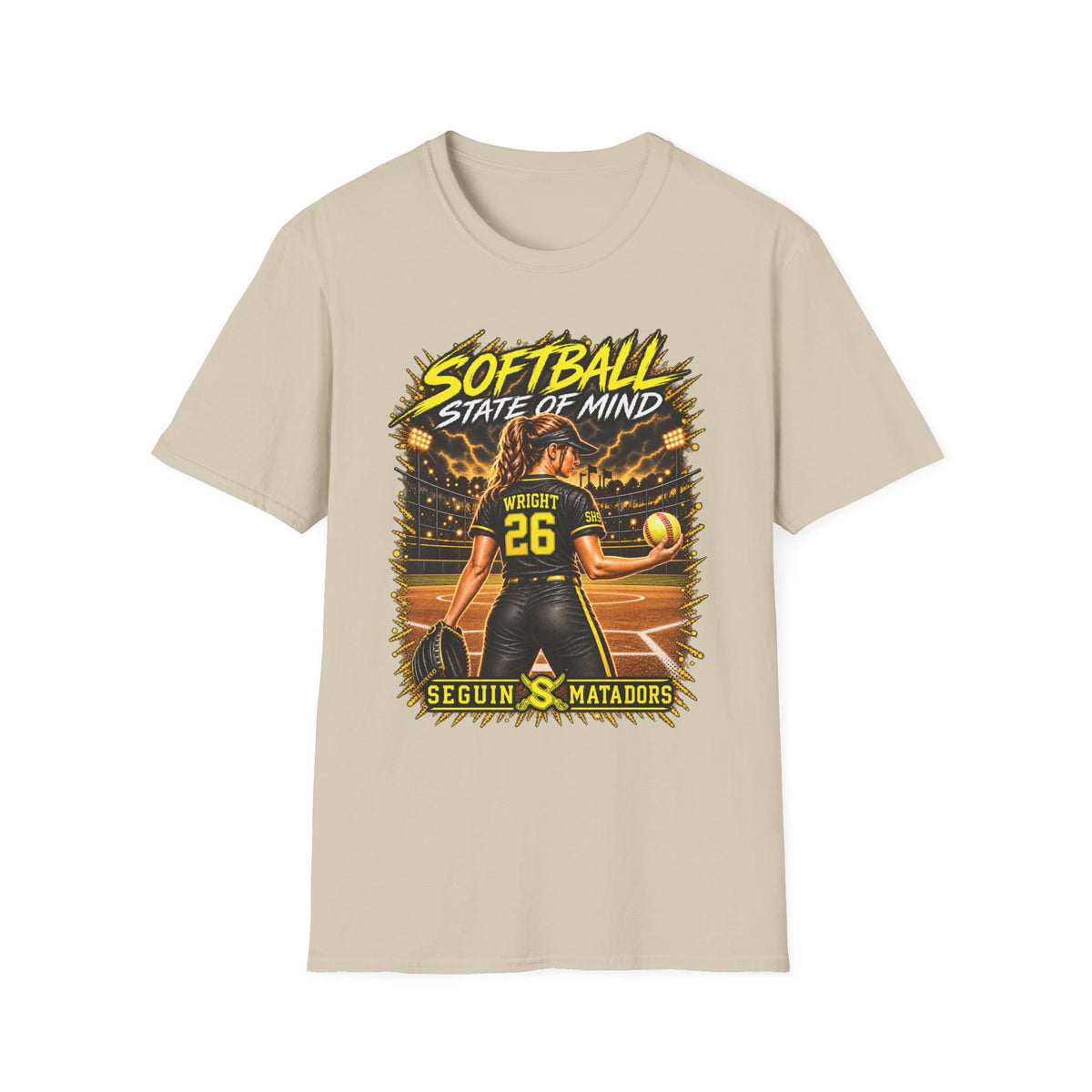 Custom Seguin Matador Softball Player Tee | Personalized Name & Jersey Number