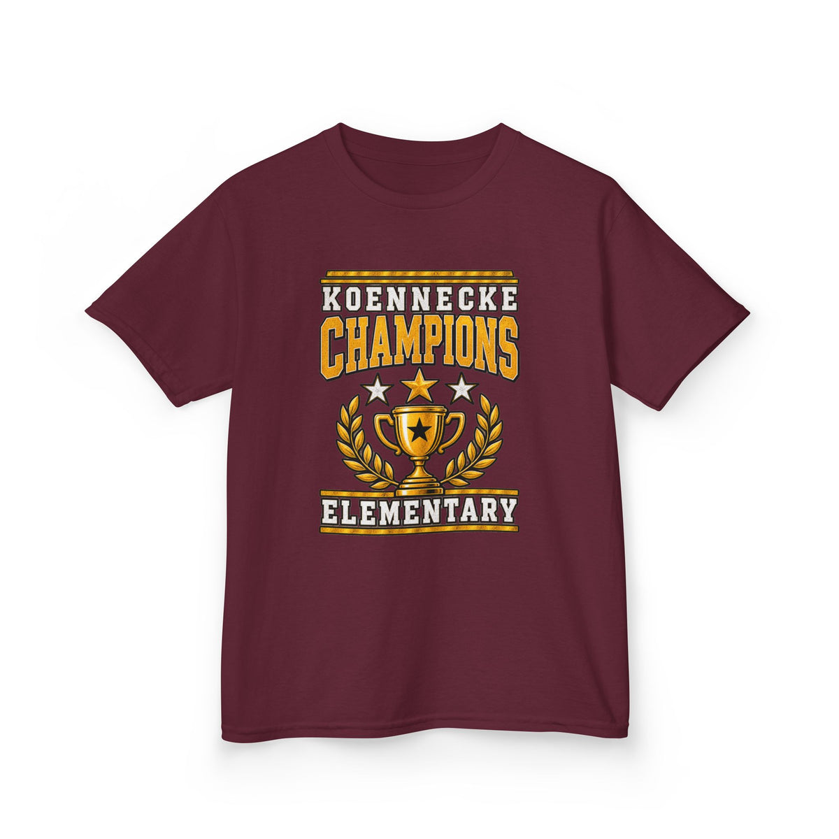 Koennecke Champions Elementary Kids T-Shirt — School Spirit Trophy Design