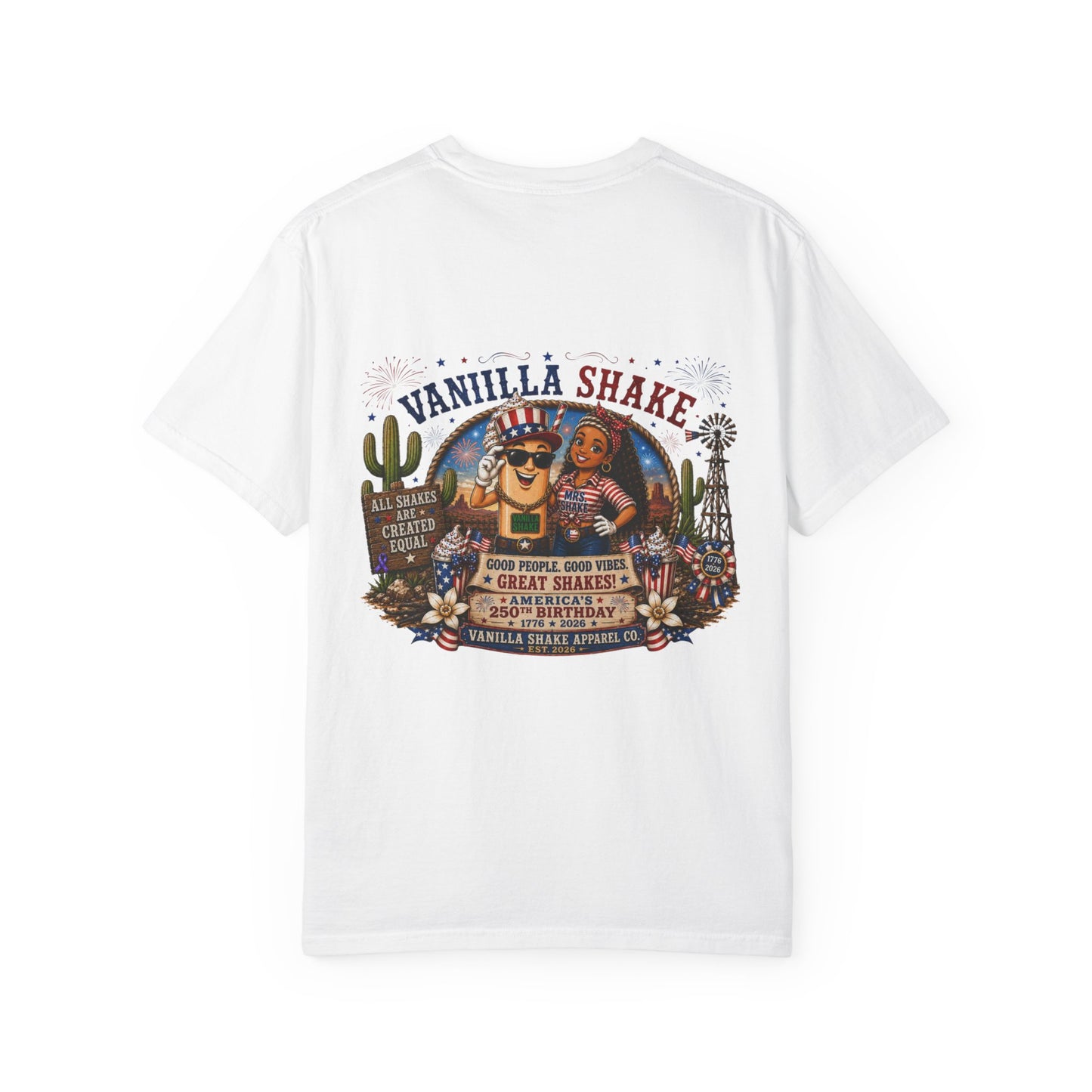 Mr. & Mrs. Shake 4th of July Unisex Garment-Dyed T-shirt