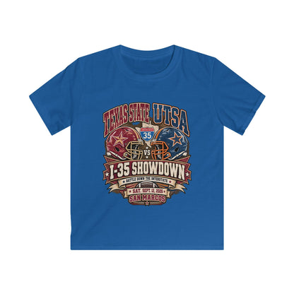 Kids Football Tee – I-35 Showdown Texas State vs UTSA Youth Game Shirt