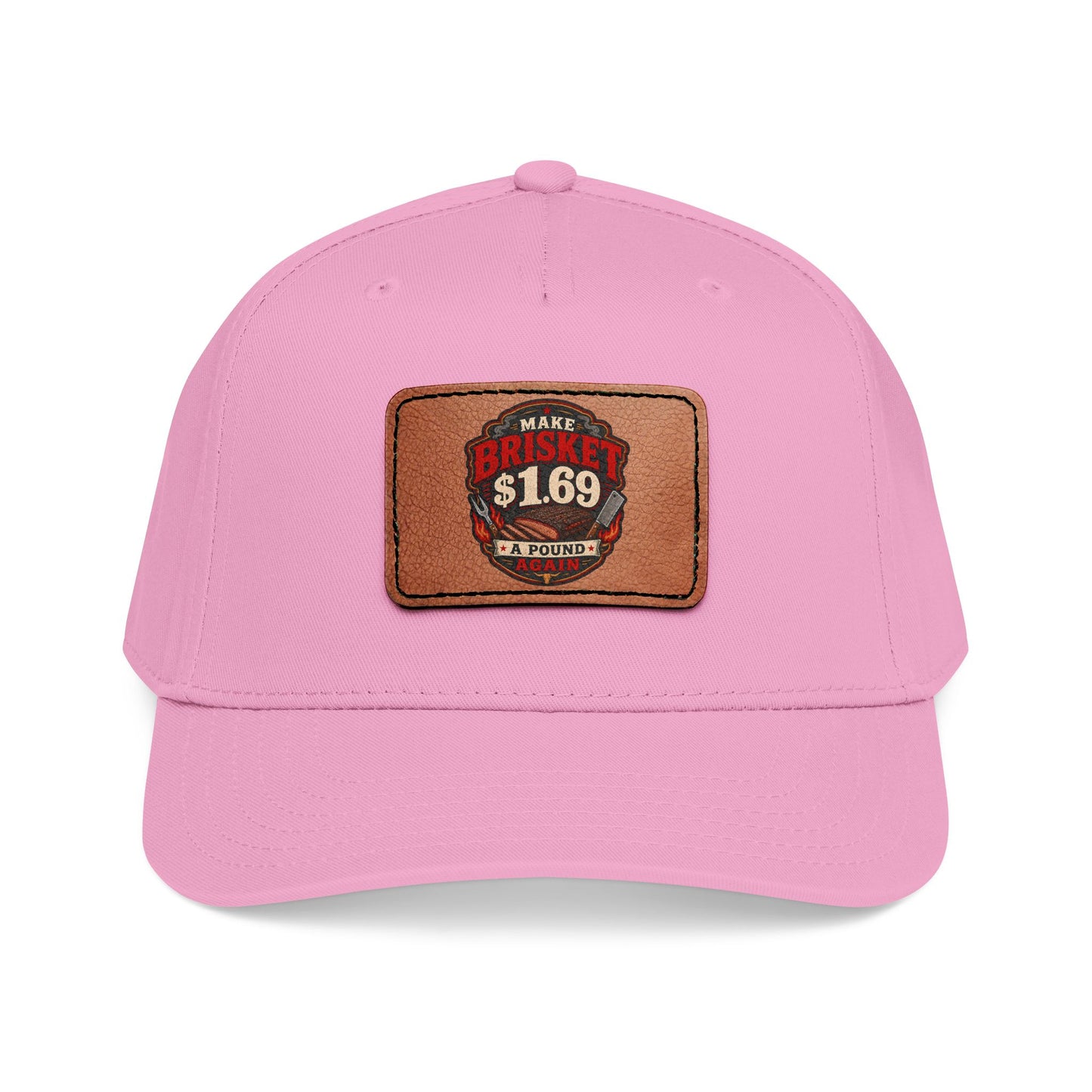 VSA Brisket Mid Profile Baseball Cap with Leather Patch (Rectangle)