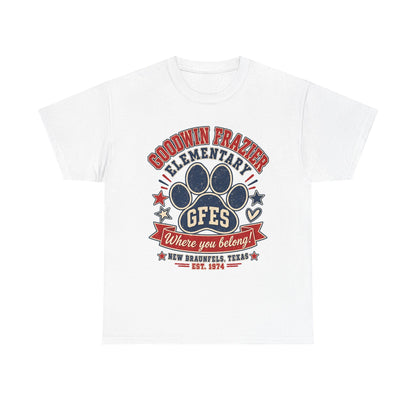 Goodwin Frazier Elementary GFES Paw Print T-Shirt — Where You Belong School Spirit Tee