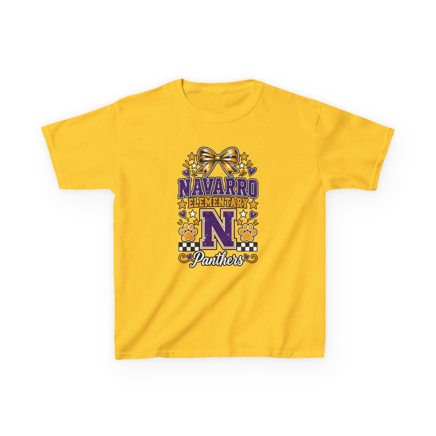 Kids Navarro Elementary Panthers T‑Shirt — Purple & Gold School Spirit Tee