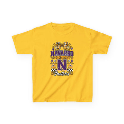 Kids Navarro Elementary Panthers T‑Shirt — Purple & Gold School Spirit Tee