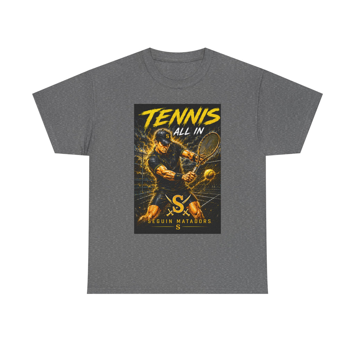 Tennis All In Graphic Tee — Vintage Tennis Player Poster Shirt