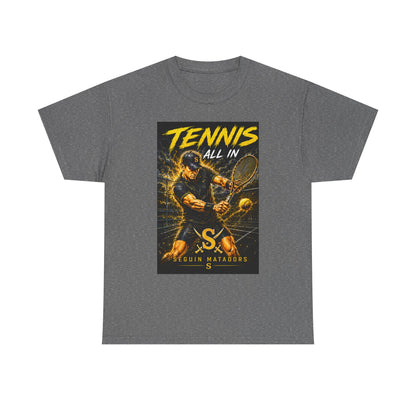 Tennis All In Graphic Tee — Vintage Tennis Player Poster Shirt