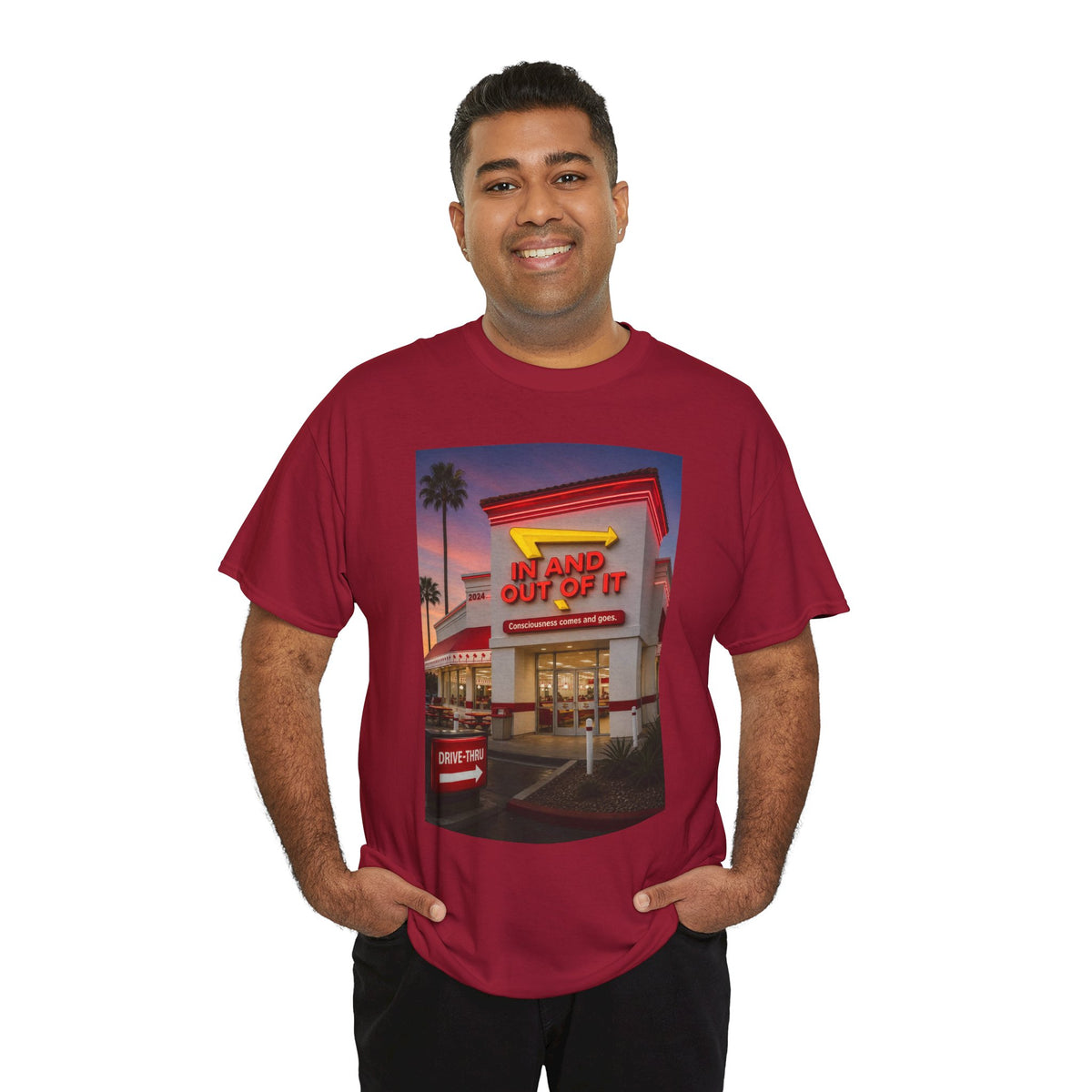 Retro Diner Photo T‑Shirt – 'A Hand Out Of It' Vintage Neon Tee