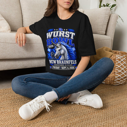Wurst Bowl T-Shirt — New Braunfels 2026 Unicorn Football Event Tee