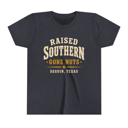 Youth Tee — "Raised Southern, Lone Star" Seguin, Texas Kids Shirt