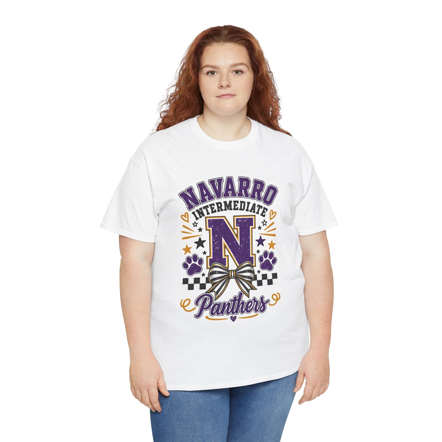 Navarro Intermediate Panthers T-Shirt — School Spirit Tee with 'N' Logo & Paw Prints