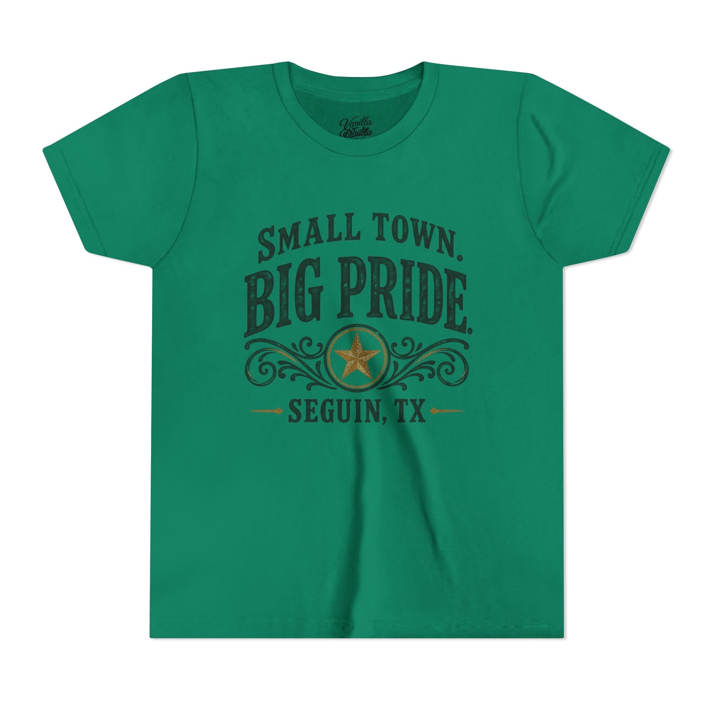 Youth Tee — "Small Town. Big Pride. Seguin, TX" Vintage Star