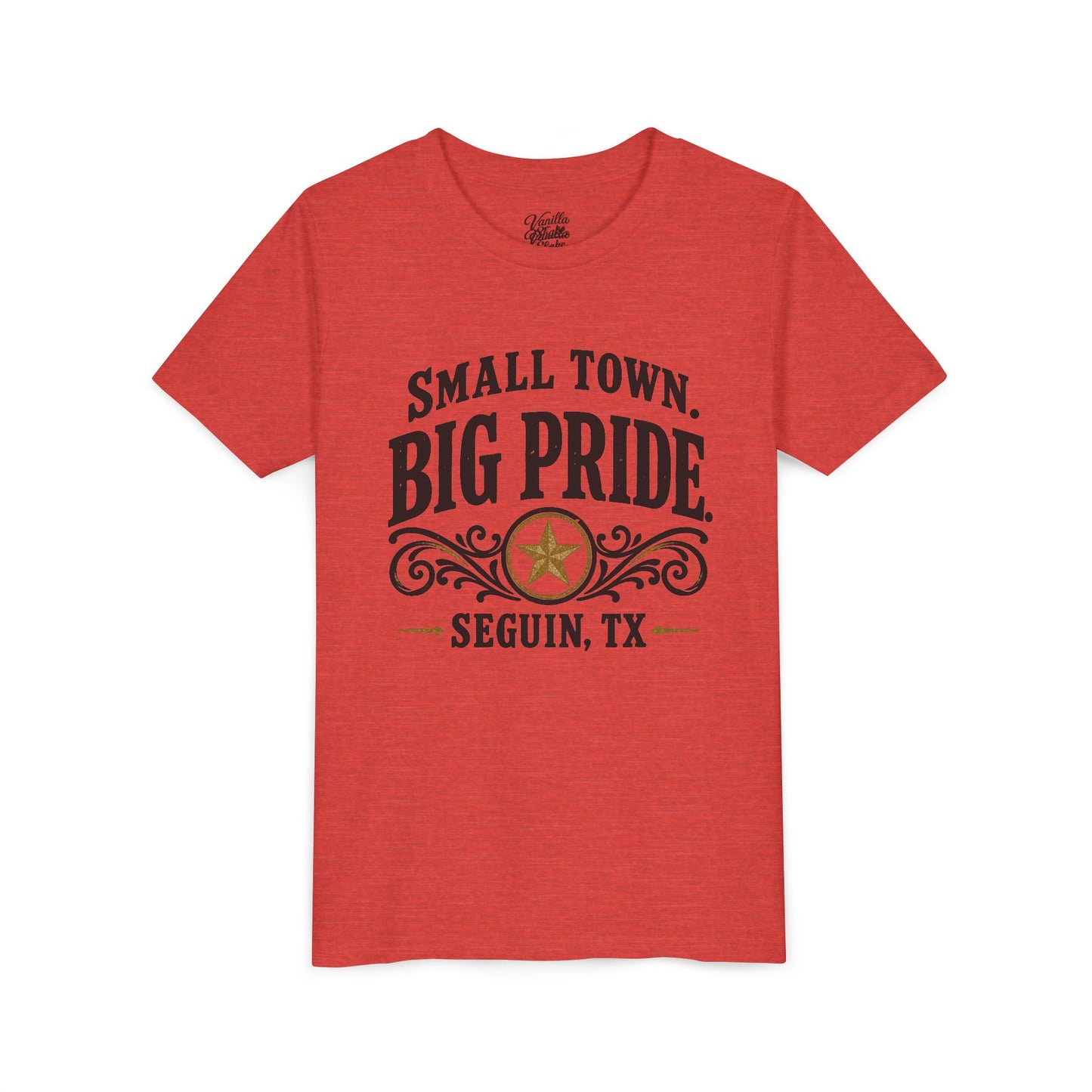 Youth Tee — "Small Town. Big Pride. Seguin, TX" Vintage Star