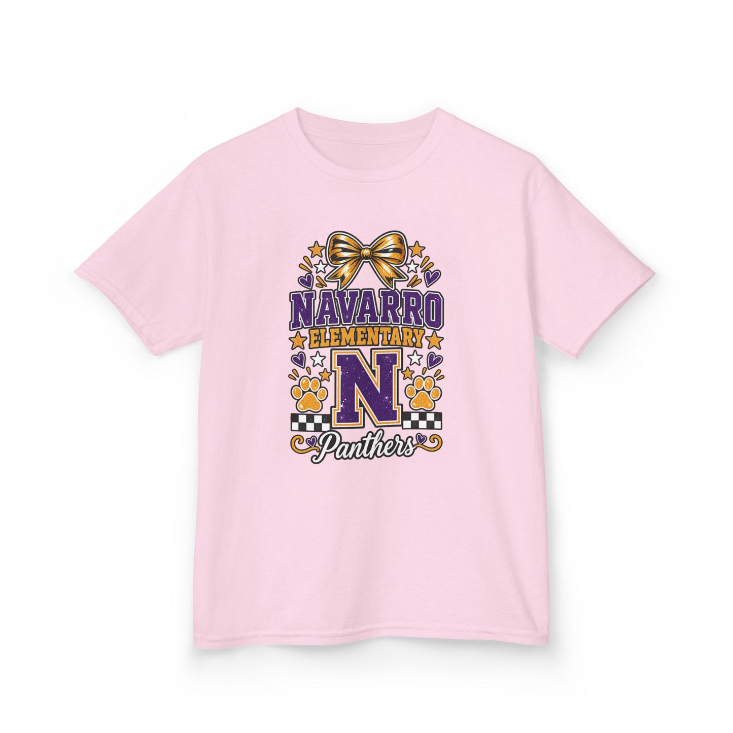 Kids Navarro Elementary Panthers T‑Shirt — Purple & Gold School Spirit Tee