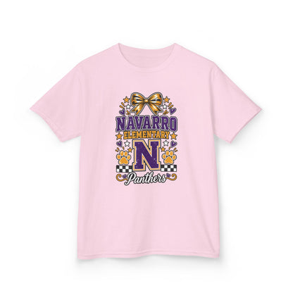 Kids Navarro Elementary Panthers T‑Shirt — Purple & Gold School Spirit Tee