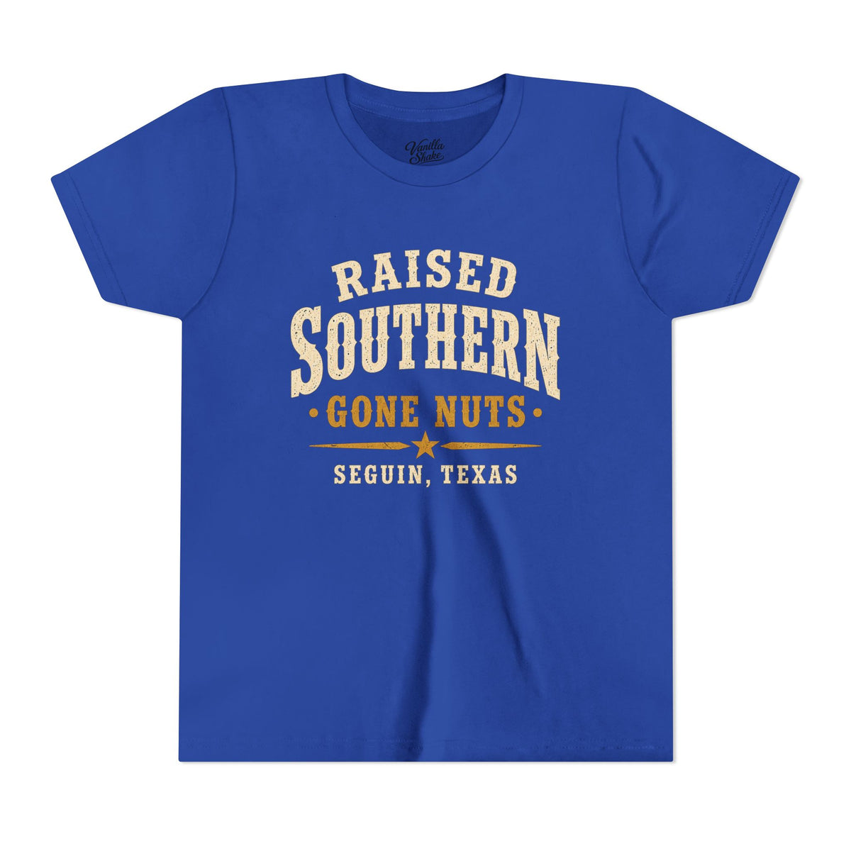 Youth Tee — "Raised Southern, Lone Star" Seguin, Texas Kids Shirt