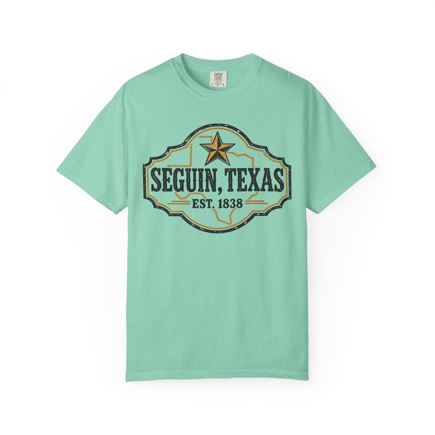 Seguin, Texas Vintage Badge T-Shirt — Est. 1838 Cotton Tee