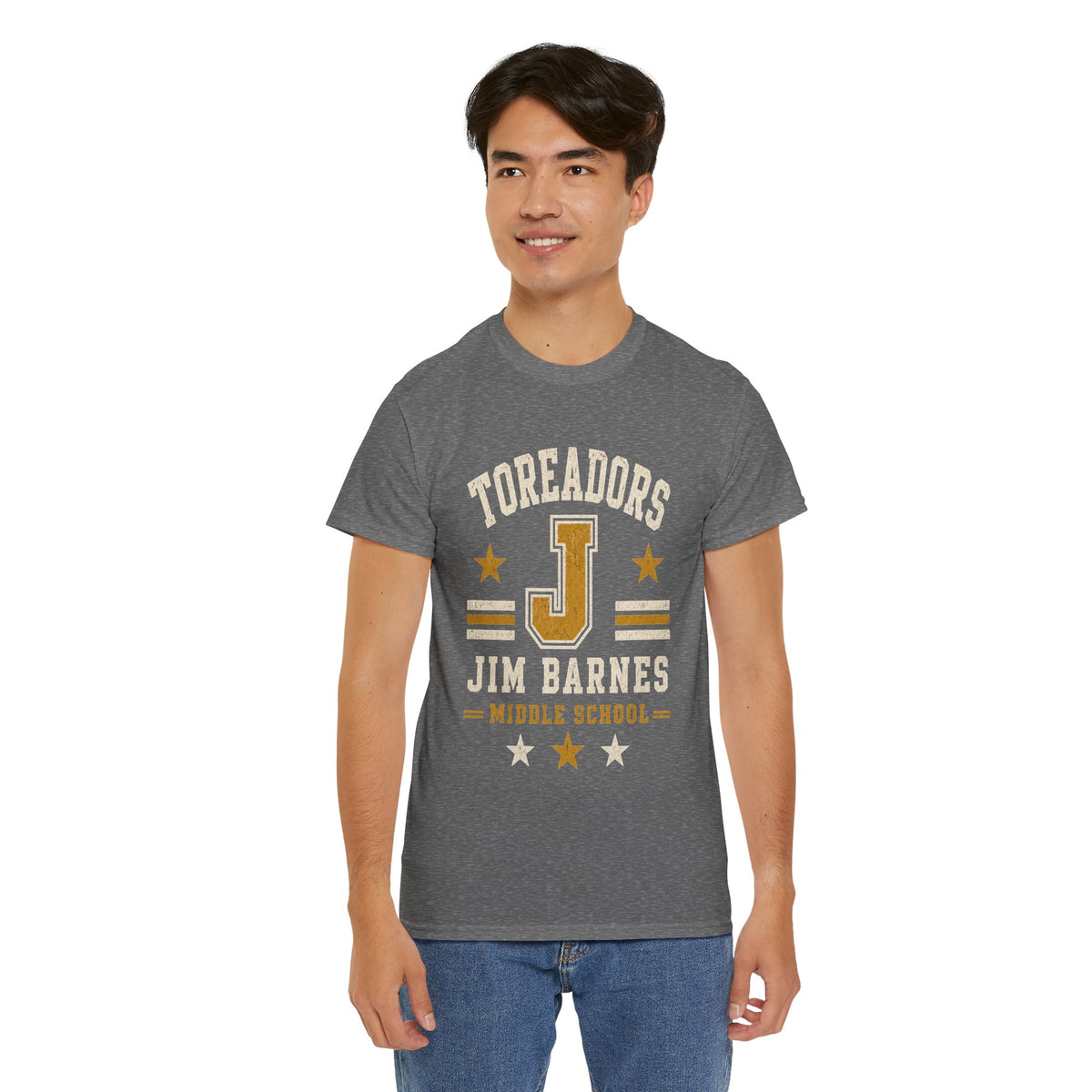Toreadors Jim Barnes School Letterman Tee — Vintage School Spirit T-Shirt