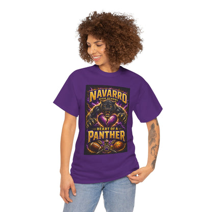 Panther Football Tee — "Navarro Heart of a Panther" High School Mascot Shirt