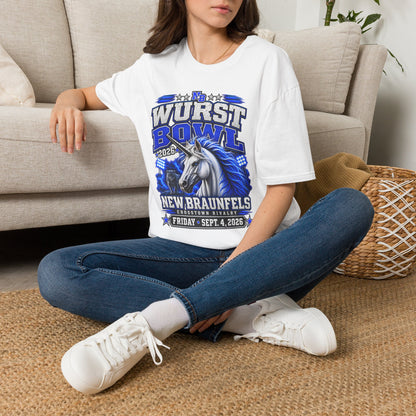Wurst Bowl T-Shirt — New Braunfels 2026 Unicorn Football Event Tee