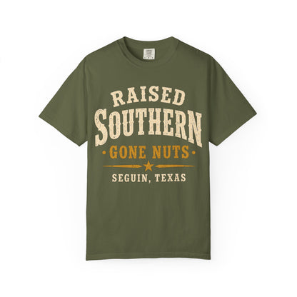 Raised Southern "Gone Nuts" T-Shirt — Seguin, Texas Retro Country Tee
