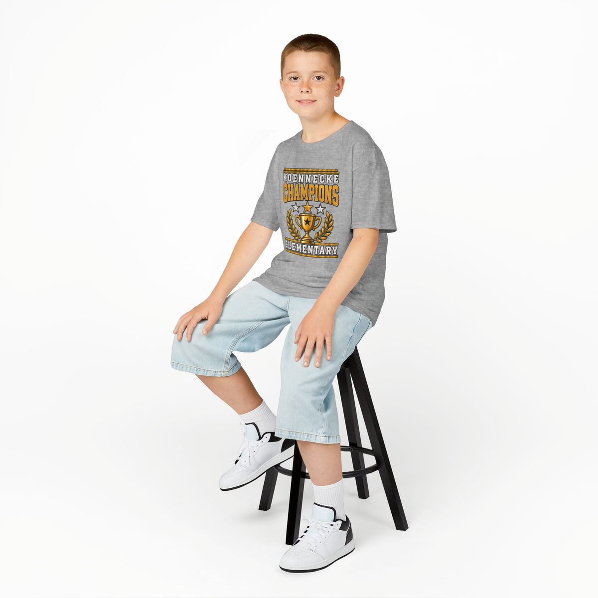 Koennecke Champions Elementary Kids T-Shirt — School Spirit Trophy Design