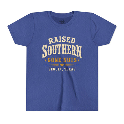 Youth Tee — "Raised Southern, Lone Star" Seguin, Texas Kids Shirt