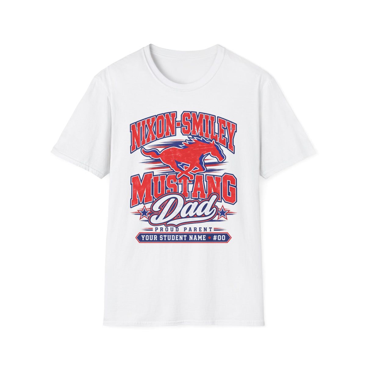 Mustang Dad T‑Shirt — Nixon‑Smiley High School Spirit Tee