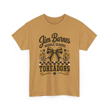Jim Barnes Middle School Toreadors T-Shirt — School Spirit Cheer Tee