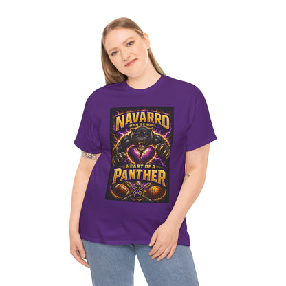 Panther Football Tee — "Navarro Heart of a Panther" High School Mascot Shirt