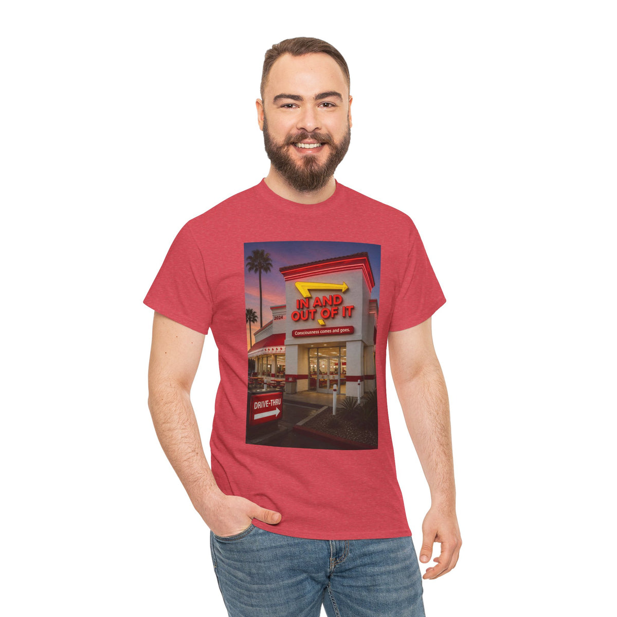 Retro Diner Photo T‑Shirt – 'A Hand Out Of It' Vintage Neon Tee