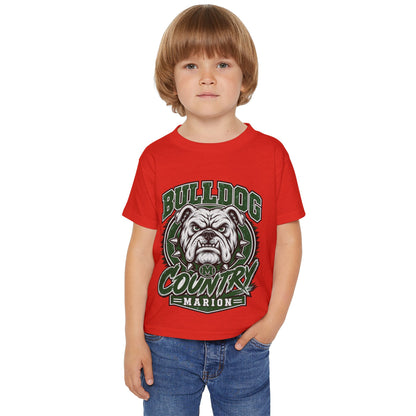 Bulldog Country Toddler T-Shirt — Marion Bulldogs Personalized Number (e.g., Jordan 74)