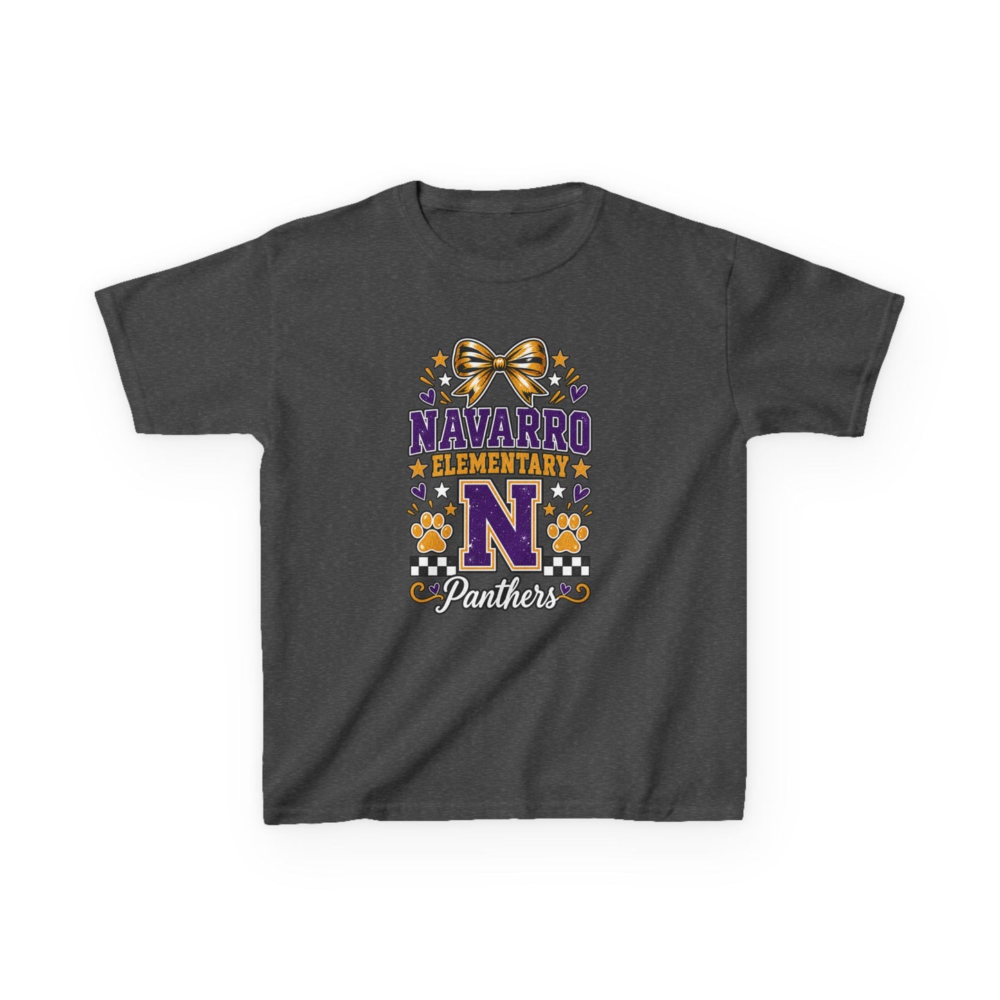 Kids Navarro Elementary Panthers T‑Shirt — Purple & Gold School Spirit Tee