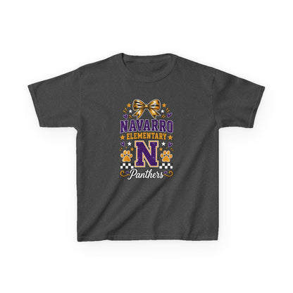 Kids Navarro Elementary Panthers T‑Shirt — Purple & Gold School Spirit Tee