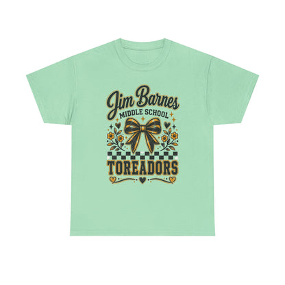 Jim Barnes Middle School Toreadors T-Shirt — School Spirit Cheer Tee