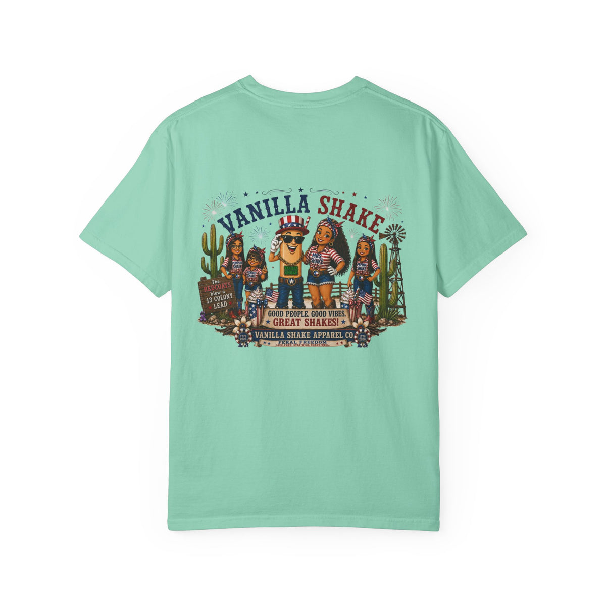 Family Shakes 4th of July-Unisex Garment-Dyed T-shirt