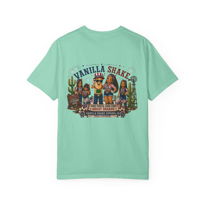 Family Shakes 4th of July-Unisex Garment-Dyed T-shirt