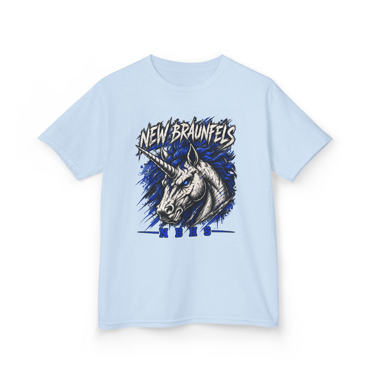 New Braunfels Unicorn Kids T‑Shirt — Blue Graphic Tee for Children