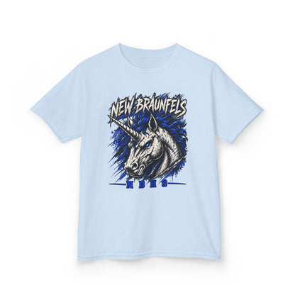 New Braunfels Unicorn Kids T‑Shirt — Blue Graphic Tee for Children