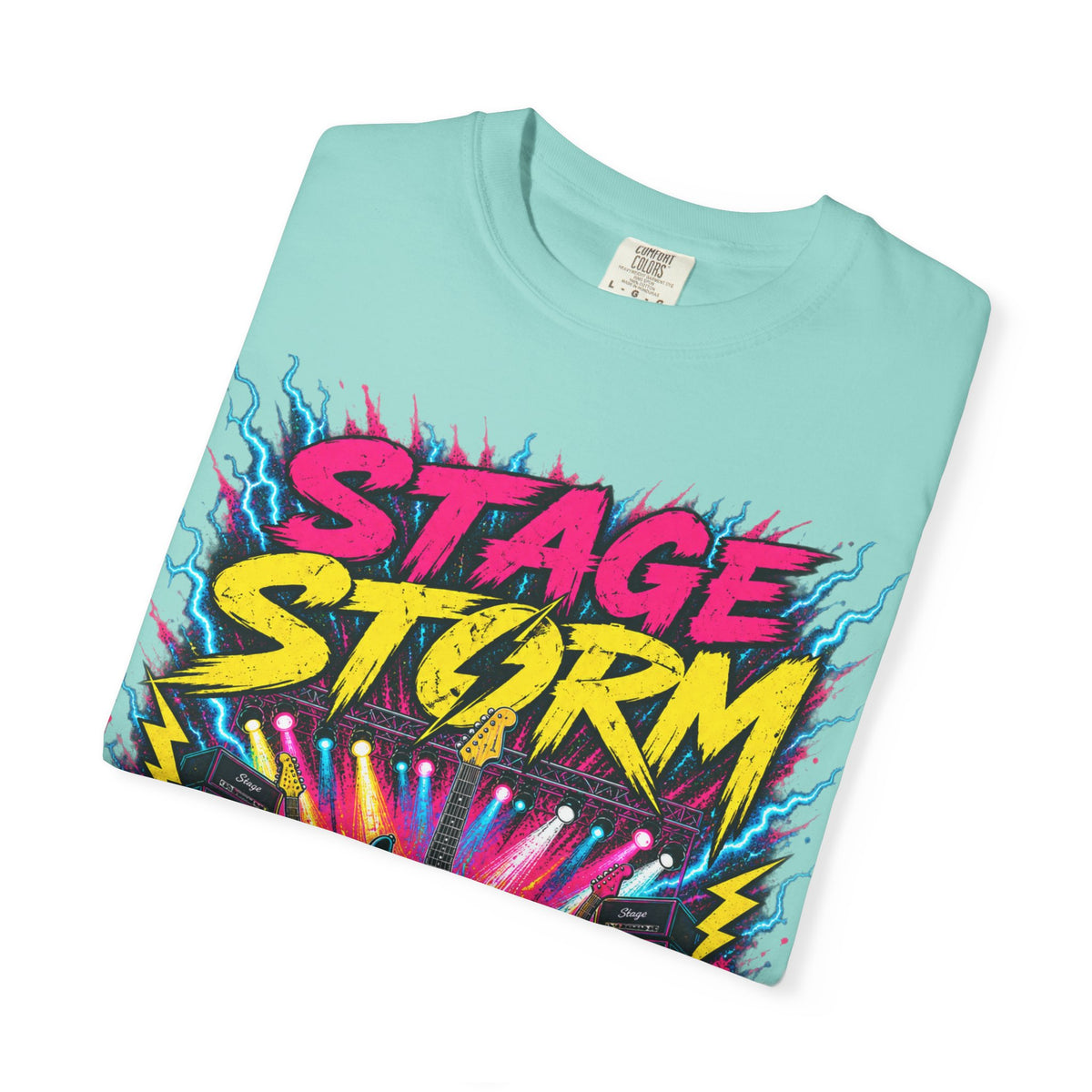 Stage Storm Rock Band T-Shirt — "Stage Storm" Guitar Concert Graphic Tee