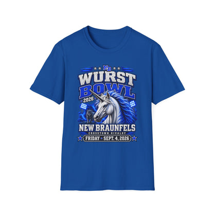 Wurst Bowl T-Shirt — New Braunfels 2026 Unicorn Football Event Tee