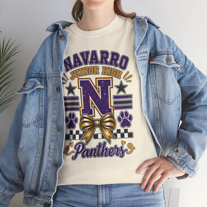Navarro Junior High Panthers T-Shirt – School Spirit Tee with Purple & Gold Mascot Design