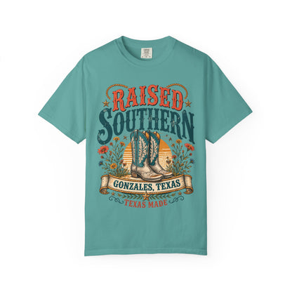 Raised Southern T-Shirt — Gonzales, Texas Retro Western Tee