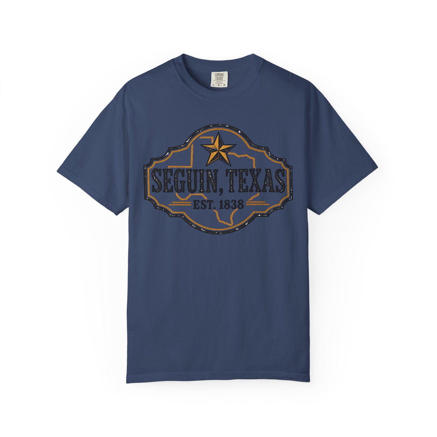 Seguin, Texas Vintage Badge T-Shirt — Est. 1838 Cotton Tee