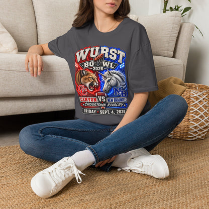 Wurst Bowl 2026 T‑Shirt — Rivalry Game Day Tee (Sausage vs. Unicorn)