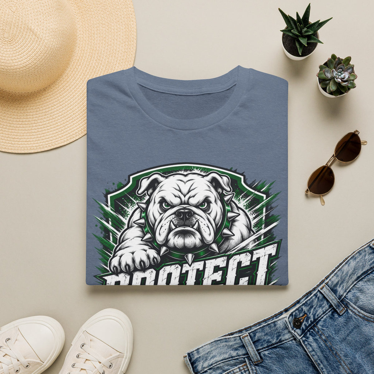 Protect the Pound Bulldog T-Shirt — Fierce Mascot Tee for Fans & Players