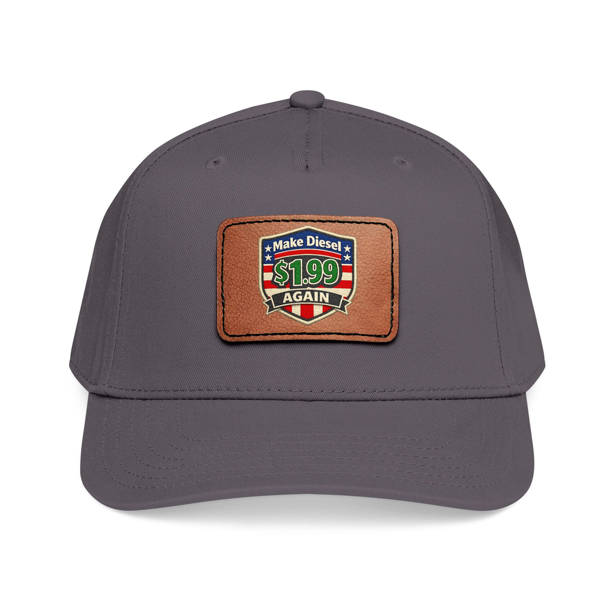 Diesel Mid Profile Baseball Cap with Leather Patch (Rectangle)